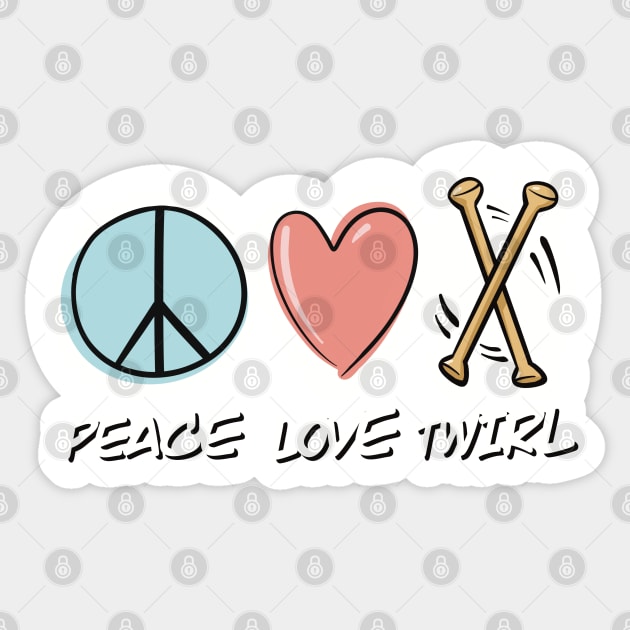 Peace Love Twirl symbol design Sticker by SubtleSplit